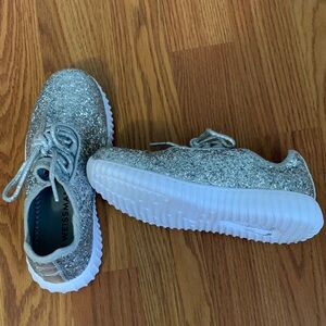 Weissman Silver Glitter Kids Shoes